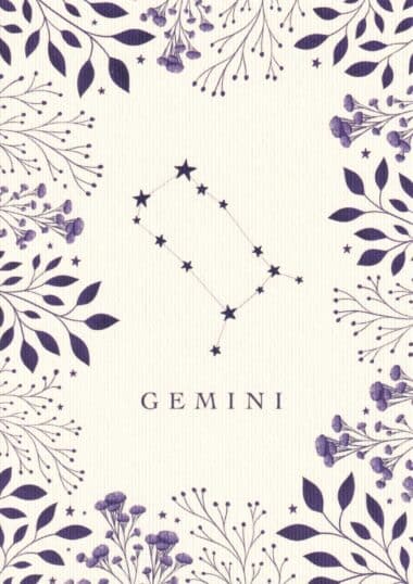 Gemini Astrological Sign Constellation Postcard