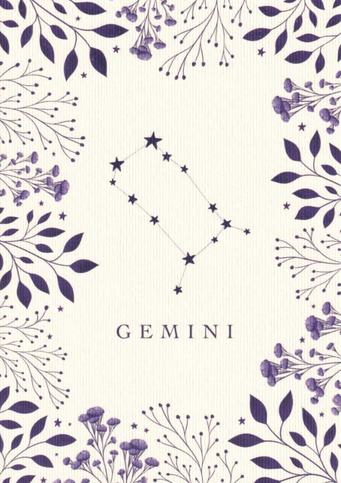 Gemini Astrological Sign Constellation Postcard