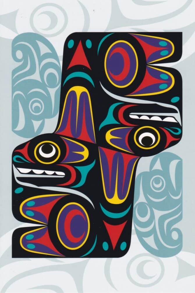 Thunderbird & Whale Coast Salish Native American Art Postcard
