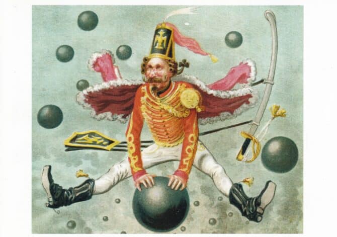 The Travels and Surprising Adventures of Baron Munchausen Postcard Print