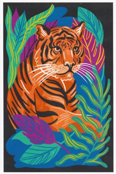 Tiger Jungle Megafauna Postcard by Lantern Press