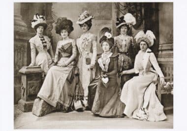 Gaiety Girls Edwardian Performers Black & White Photography Postcard