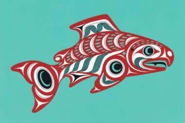Salmon Coast Salish Native American Art Postcard