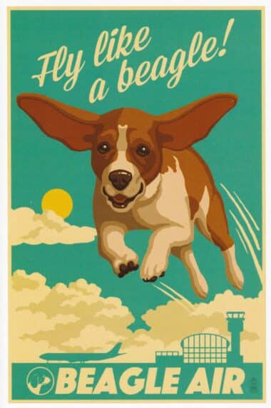 Fly Like a Beagle Beagle Air Funny Dog Airline Postcard