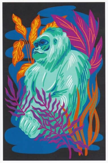 Gorilla Jungle Fauna Postcard by Lantern Press