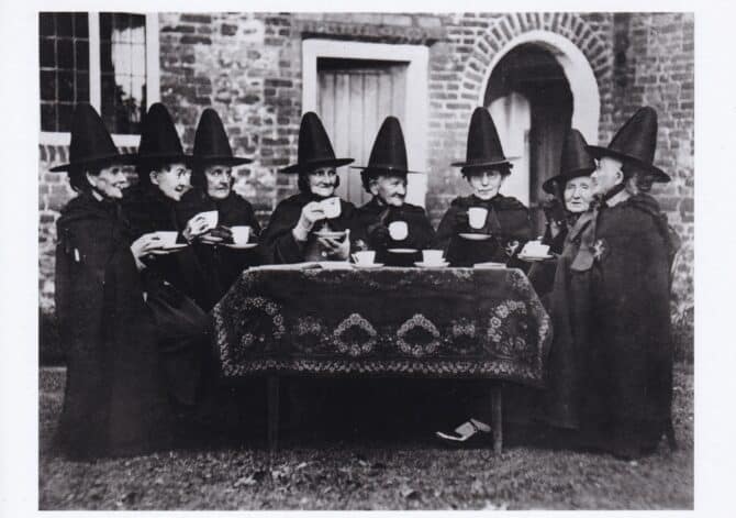 Witches' Coven Occult Black & White Photography Postcard