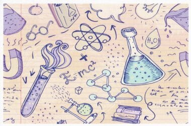 Science Teacher Test Tube Atom Illustrated Postcard by Lantern Press