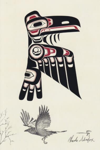 Native American Tlingit Raven Art Totem Postcard